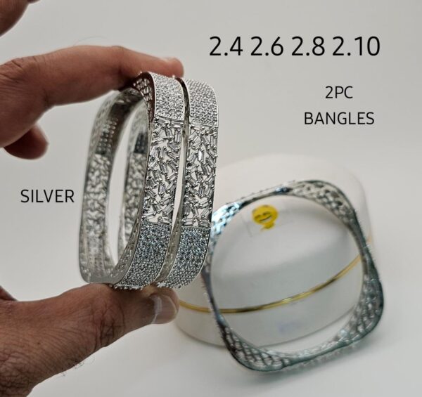 Silver American Diamond Bangles