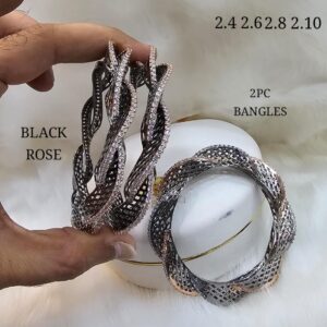 Black Rose American Diamond Bangles