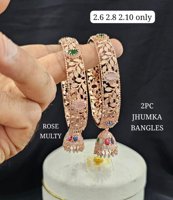 Jhumka Style American Diamond Bangles