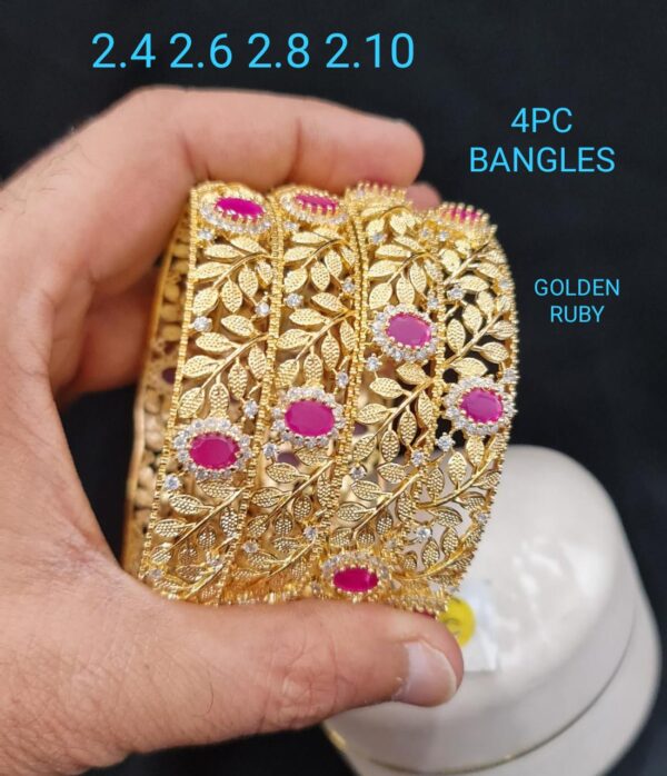 Golden American Diamond Bangles